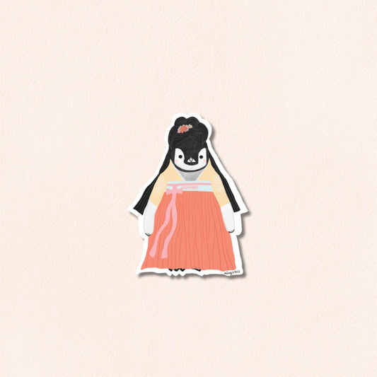 Pudding the Penguin Tang Dynasty Princess Vinyl Sticker