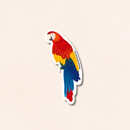 Macaw Vinyl Sticker, 8 Colours