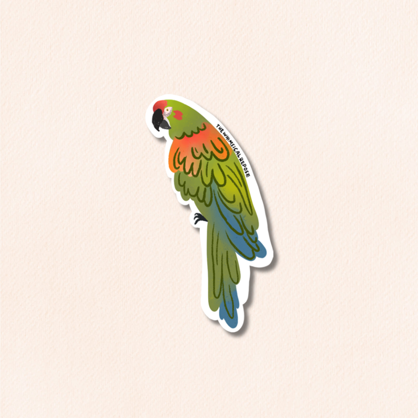 Macaw Vinyl Sticker, 8 Colours