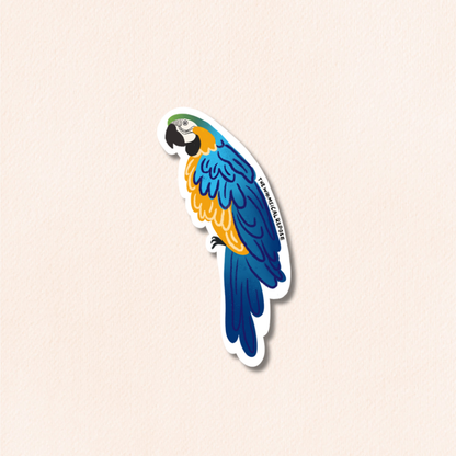 Macaw Vinyl Sticker, 8 Colours