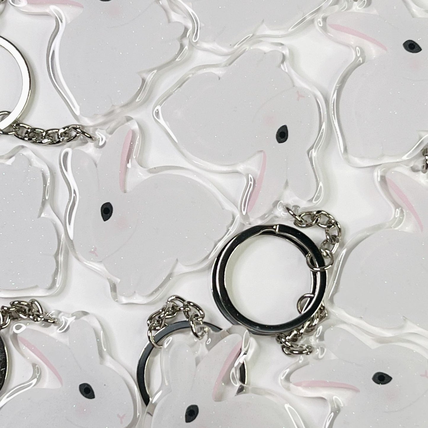 Blanc De Hotot Rabbit Acrylic Keychain