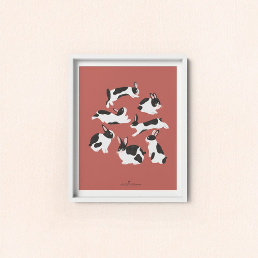Black & White Rabbit Art Print