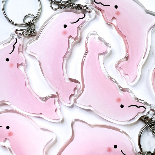 Pink Dolphin Acrylic Keychain
