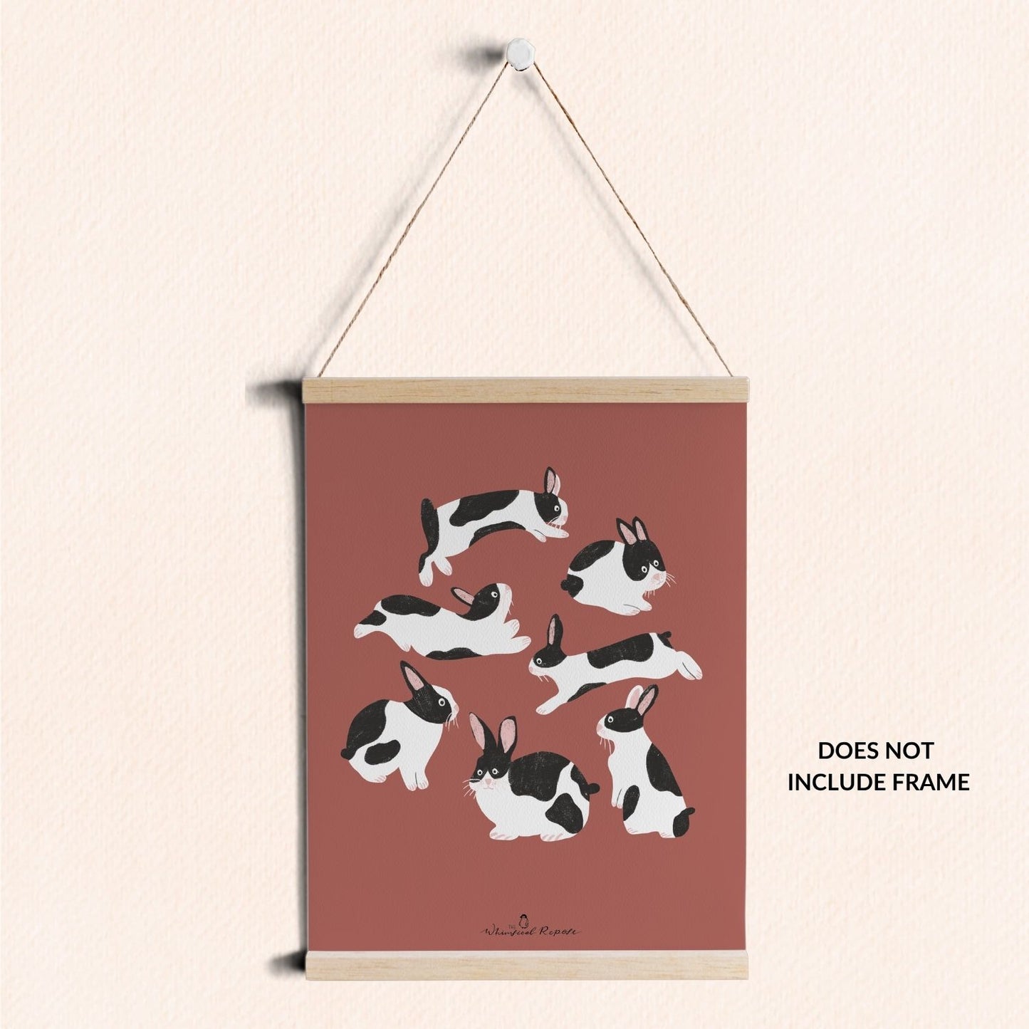 Black & White Rabbit Art Print