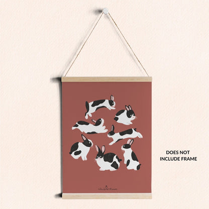 Black & White Rabbit Art Print