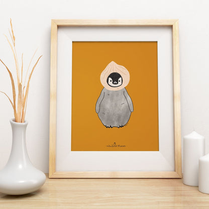 Pudding the Penguin in Soup Dumpling Art Print