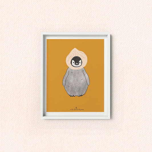 Pudding the Penguin in Soup Dumpling Art Print
