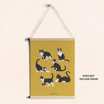 Tuxedo Cat Art Print