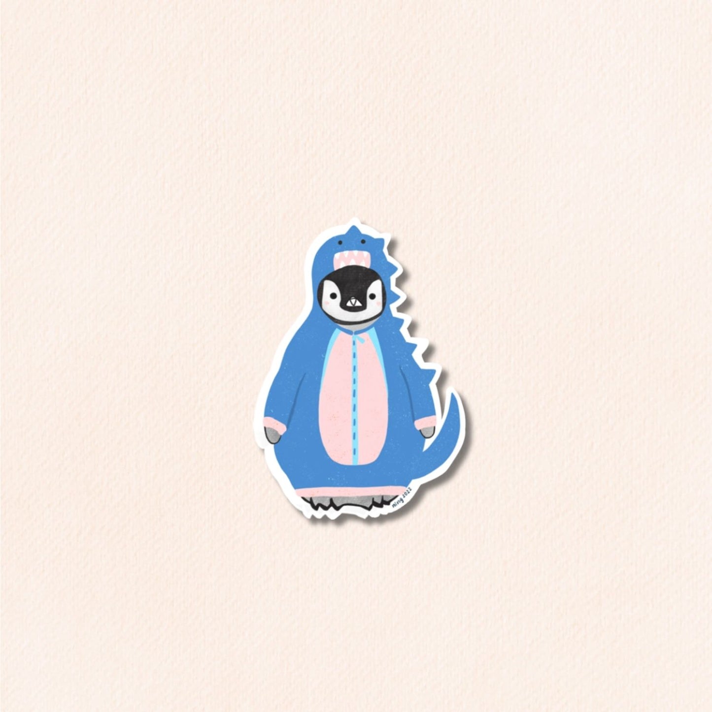 Pudding the Penguin Dinosaur Vinyl Sticker
