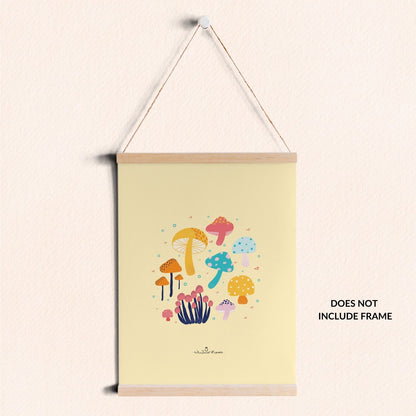 Yellow Mushrooms Art Print