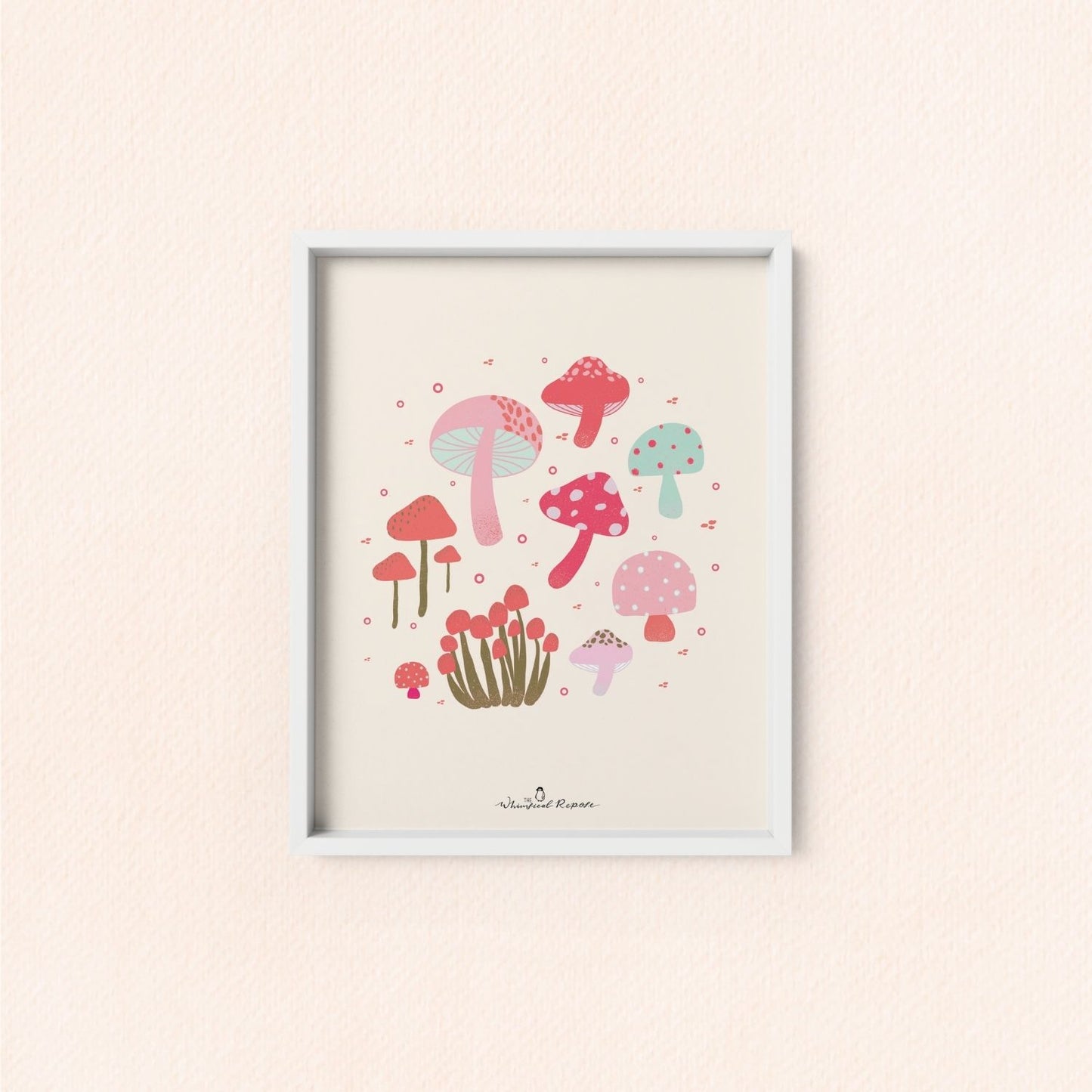 Pink Mushrooms Art Print