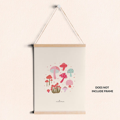 Pink Mushrooms Art Print