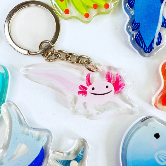 Axolotl Acrylic Keychain