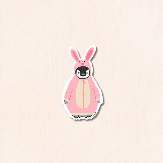 Pudding the Penguin Bunny Vinyl Sticker