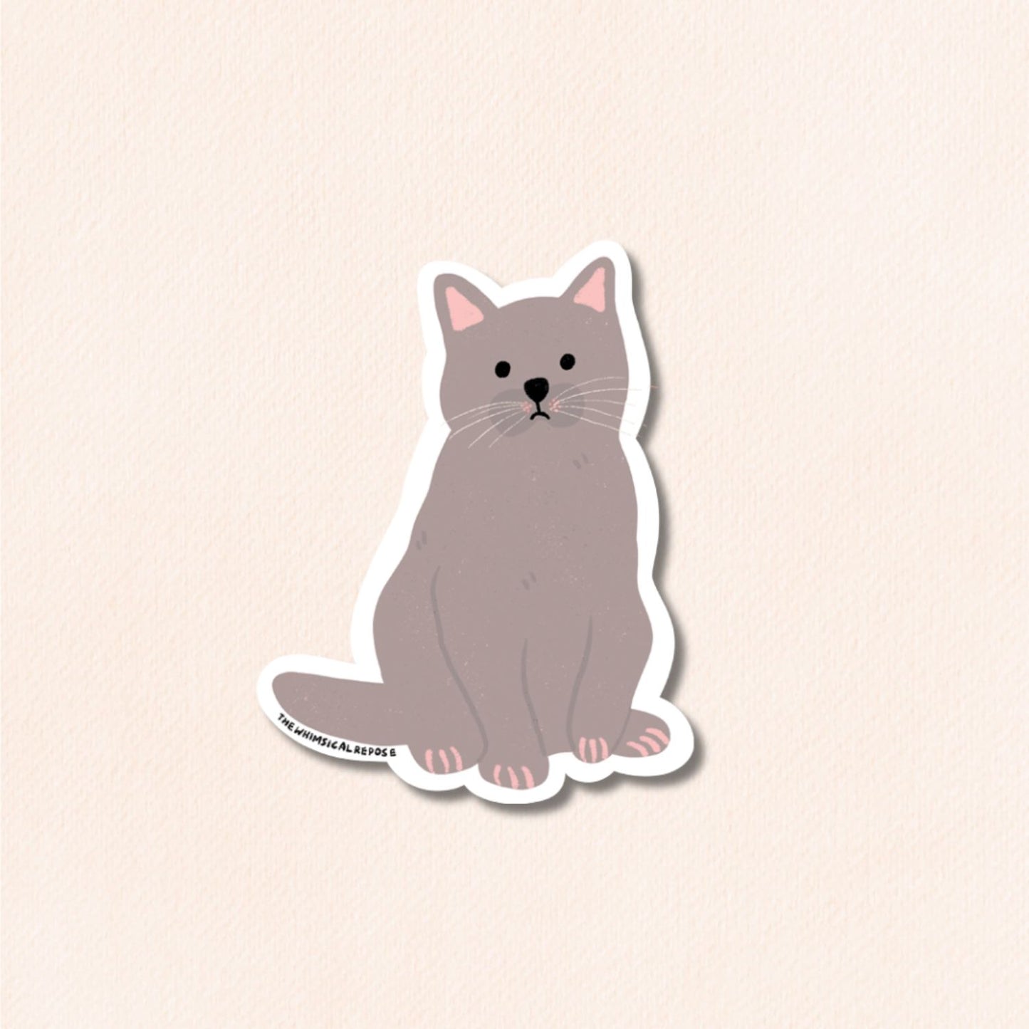 British Shorthair Cat Vinyl Sticker, 6 Colours