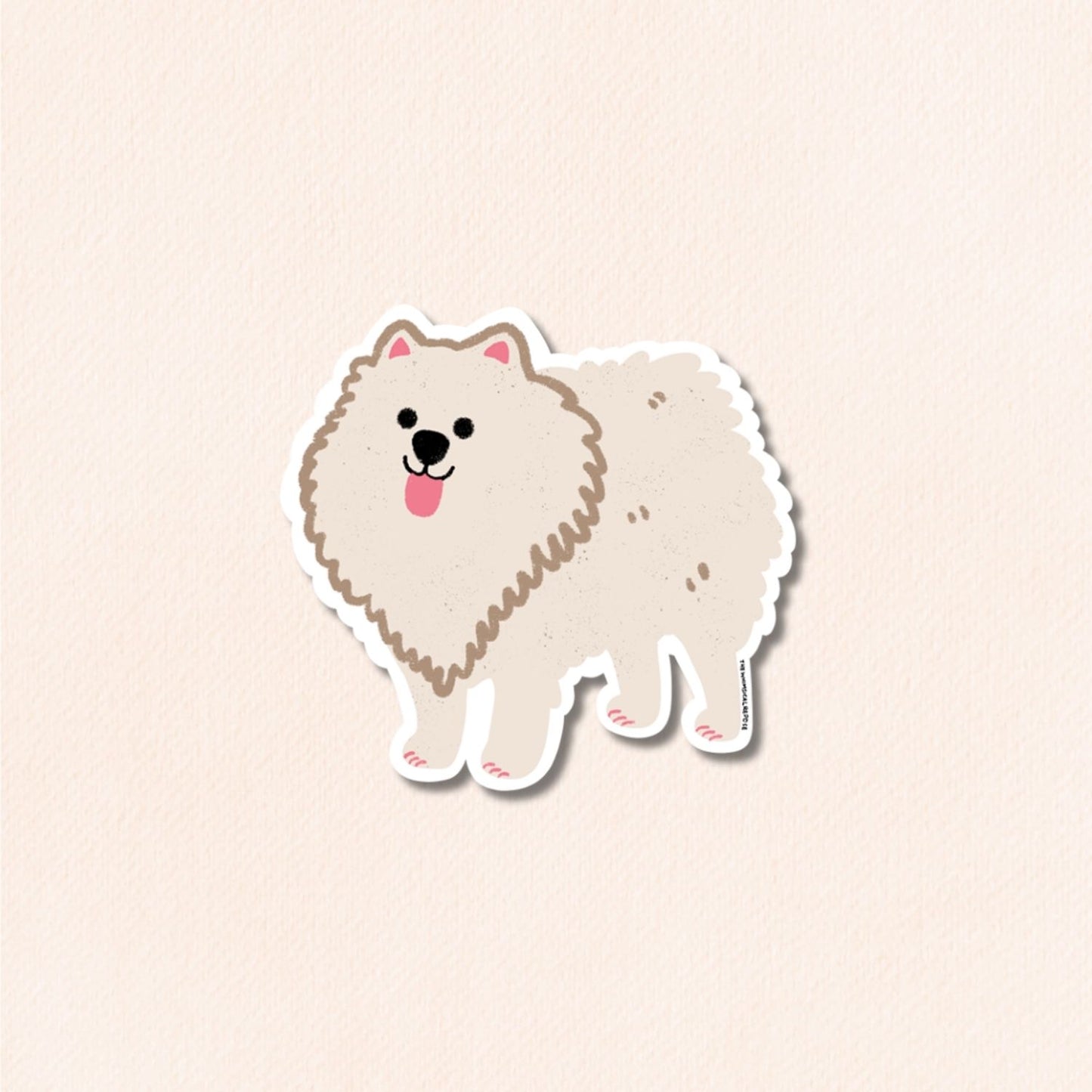 Pomeranian Vinyl Sticker, 5 Colours