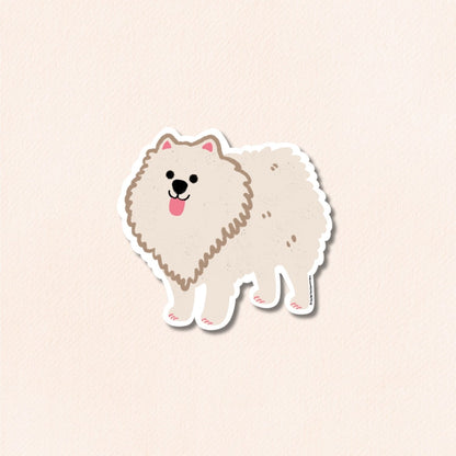Pomeranian Vinyl Sticker, 5 Colours