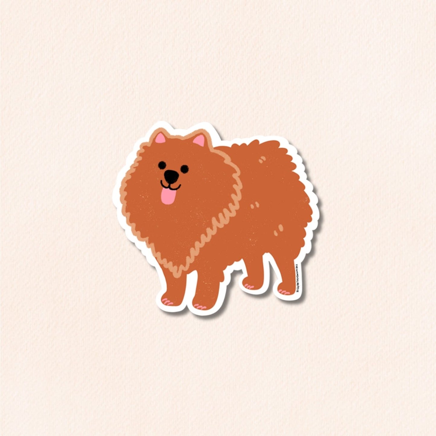 Pomeranian Vinyl Sticker, 5 Colours