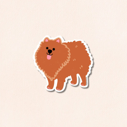 Pomeranian Vinyl Sticker, 5 Colours