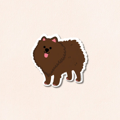 Pomeranian Vinyl Sticker, 5 Colours