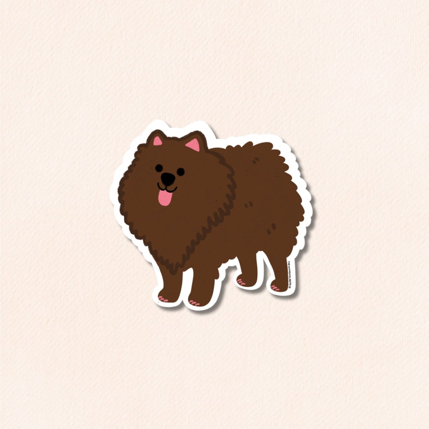 Pomeranian Vinyl Sticker, 5 Colours