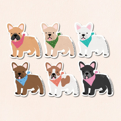 French Bulldog Vinyl Sticker, 6 Colours