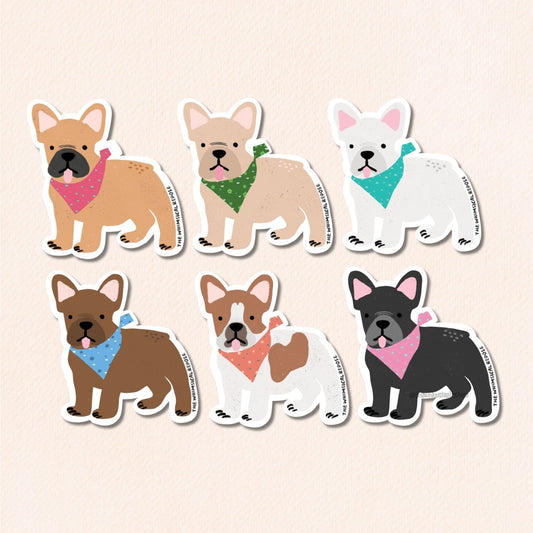 French Bulldog Vinyl Sticker, 6 Colours
