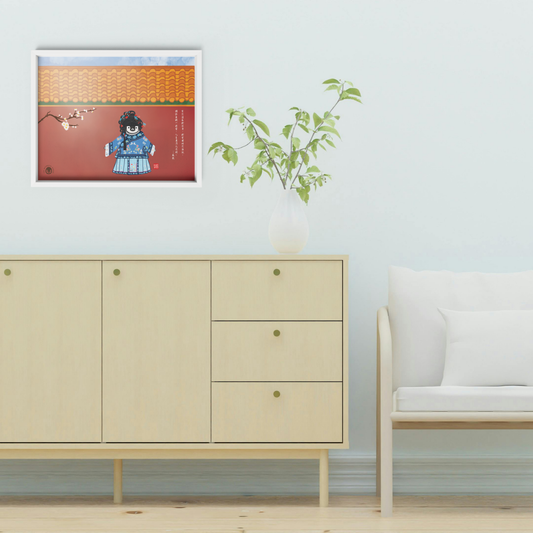 Pudding the Penguin Spring Palace Art Print