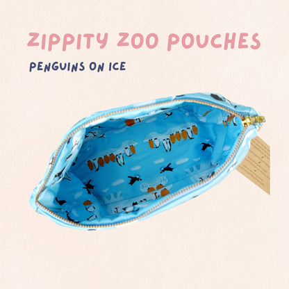 Penguins on Ice Zipper Pouch