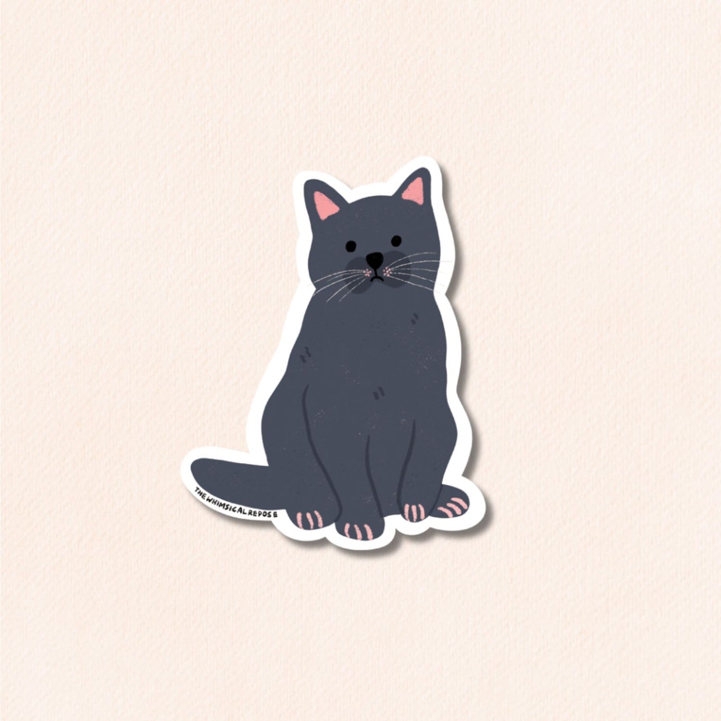 British Shorthair Cat Vinyl Sticker, 6 Colours