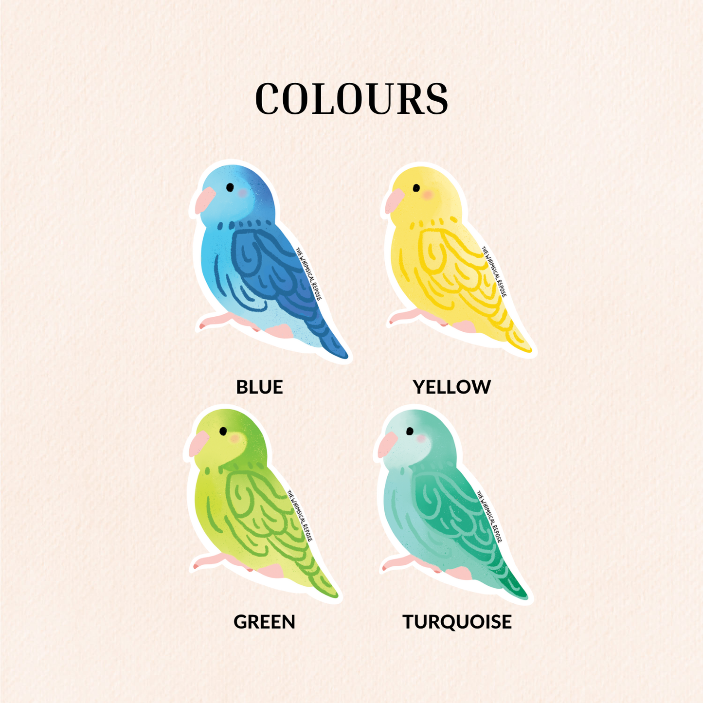 Parrotlet Vinyl Sticker (4 Colours)