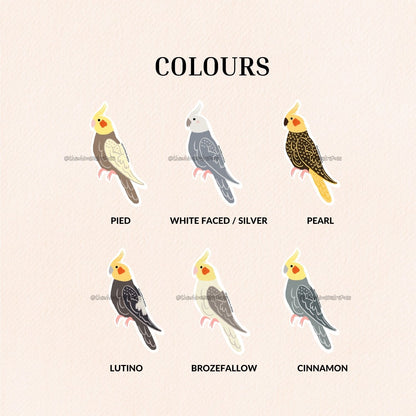 Cockatiel Vinyl Sticker (6 Colours)