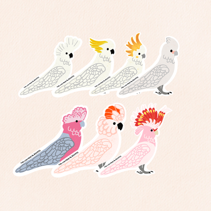 Cockatoo Vinyl Sticker, 7 Colours