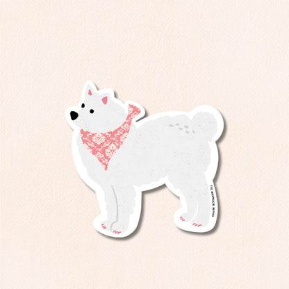 Japanese Spitz, Samoyed Vinyl Sticker