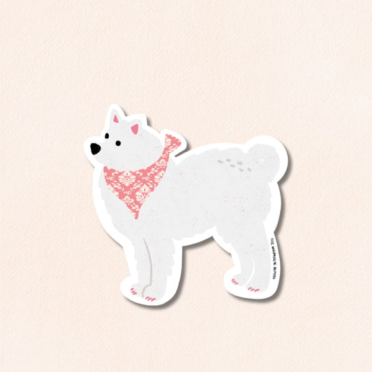 Japanese Spitz, Samoyed Vinyl Sticker